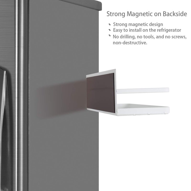Hoopoton Magnetic Spice Rack Single Tier Refrigerator spice organizer Shelf, Easy to Install The Side of the Refrigerator - Image 4